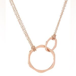KLKE | 14k Rose Gold Plates Double Circle Necklace | Y